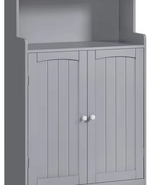 Witte Badkamerkast met Deuren – 2 Open Planken & Verstelbare Legplanken