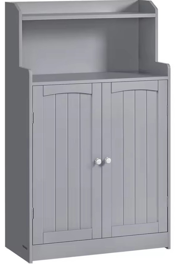 Witte Badkamerkast met Deuren – 2 Open Planken & Verstelbare Legplanken