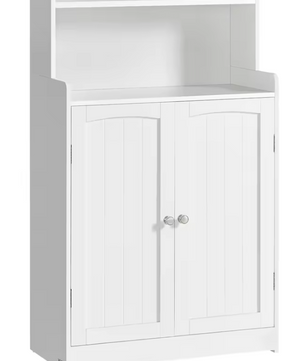 Witte Badkamerkast met Deuren – 2 Open Planken & Verstelbare Legplanken