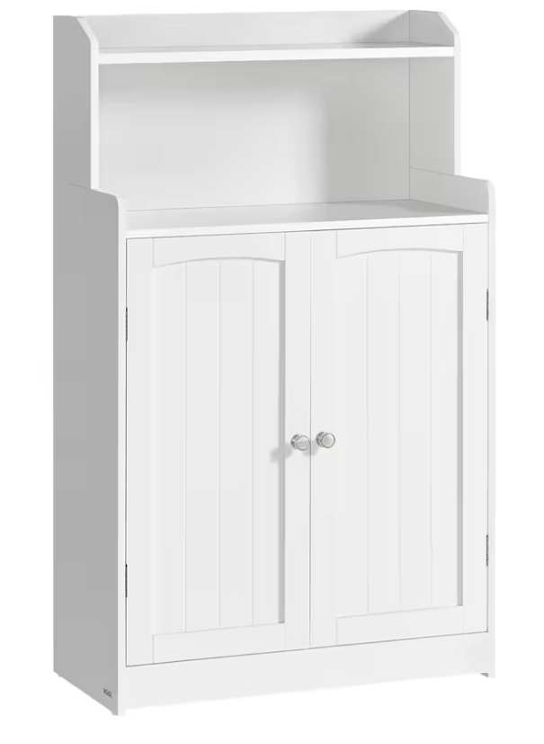 Witte Badkamerkast met Deuren – 2 Open Planken & Verstelbare Legplanken