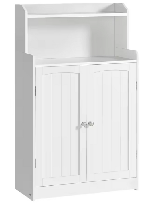 Witte Badkamerkast met Deuren – 2 Open Planken & Verstelbare Legplanken