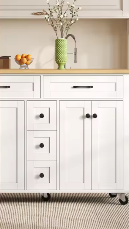 Mobiele Keukentrolley met Uitklapbaar Werkblad – 140x65 cm