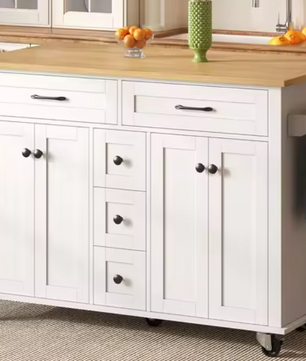 Mobiele Keukentrolley met Uitklapbaar Werkblad – 140x65 cm