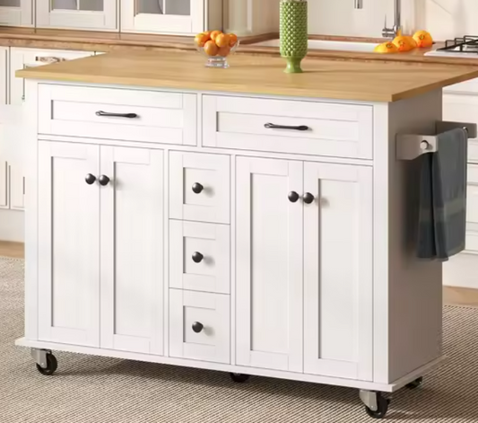 Mobiele Keukentrolley met Uitklapbaar Werkblad – 140x65 cm