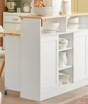Keukeneiland met Schuifdeuren & Uitklapbaar Werkblad – 110 cm