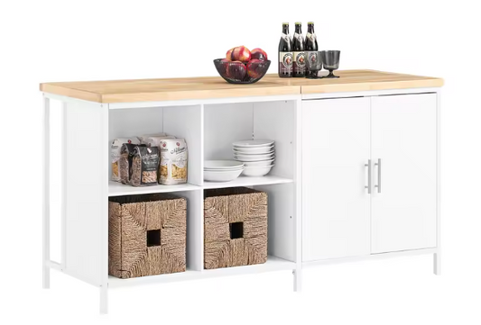 Vrijstaand Keukeneiland met Tafelblad en Opbergkast – 170x60 cm