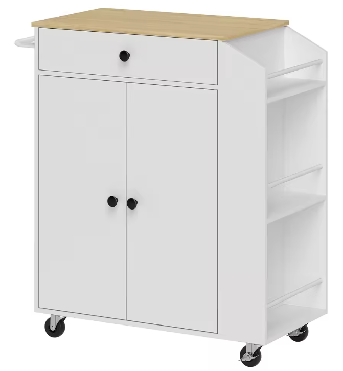 Keukeneiland met Kruidenrek, Lade & Wielen – 82x38x86,5 cm