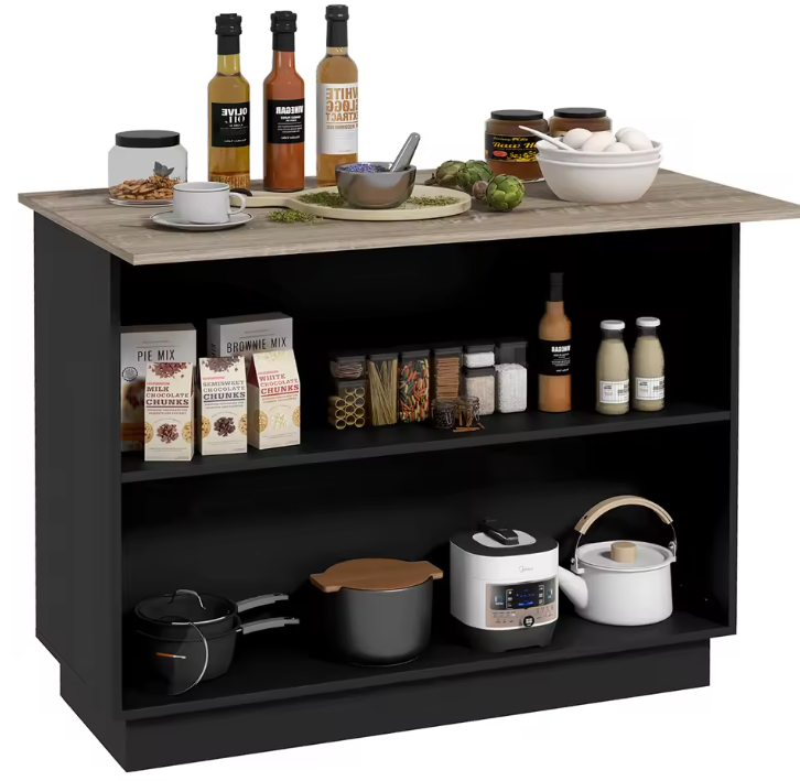 Keukeneiland met Kasten & Open Planken – 105x60x82 cm