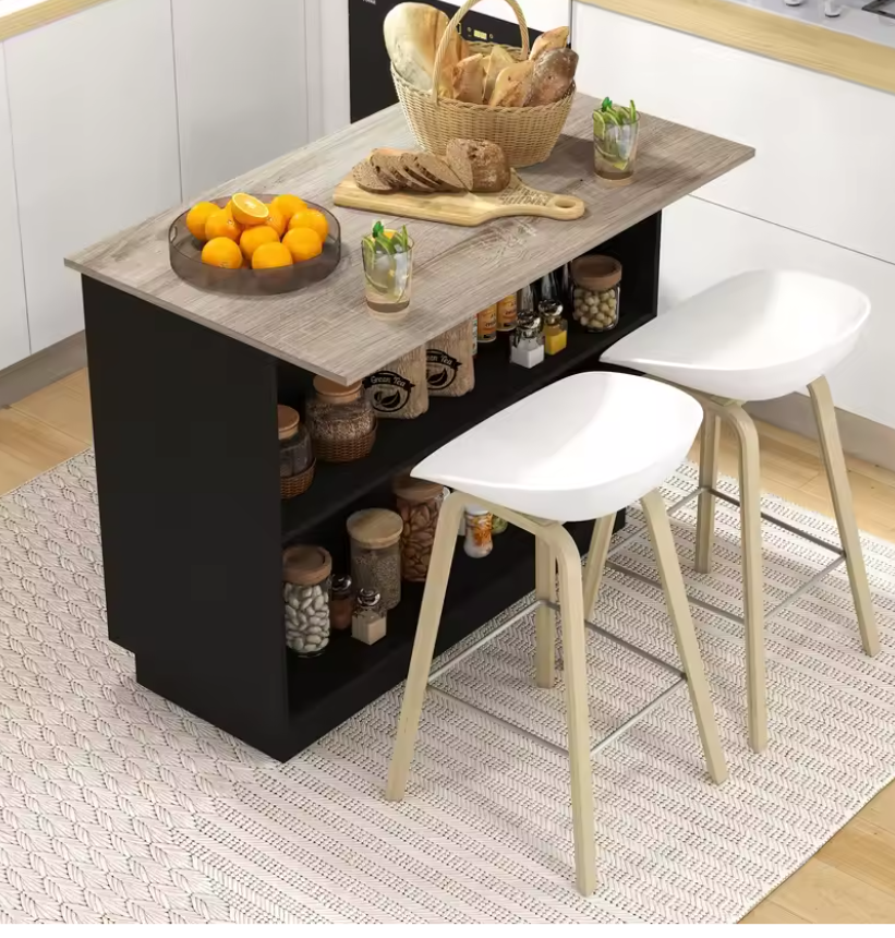 Keukeneiland met Kasten & Open Planken – 105x60x82 cm