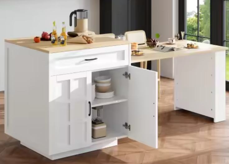 Uitschuifbare Bartafel met Opbergruimte – Voor 2–6 Personen, 133–202 cm