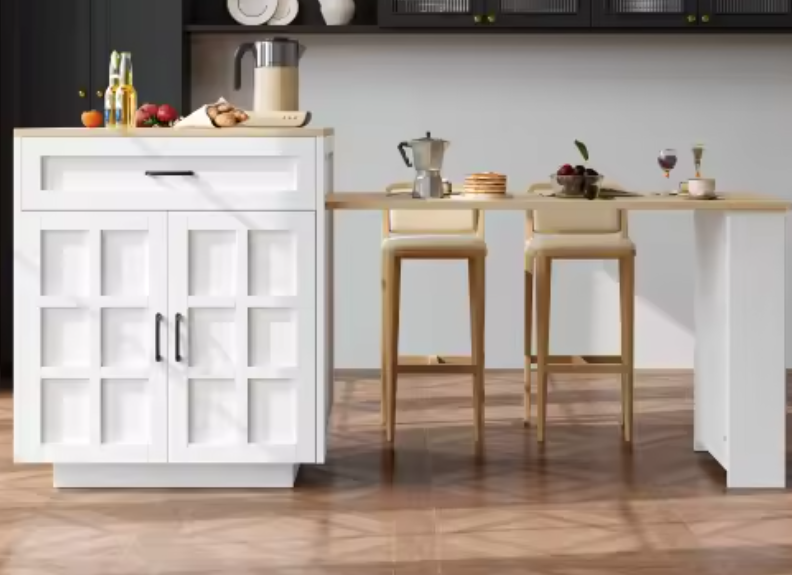 Uitschuifbare Bartafel met Opbergruimte – Voor 2–6 Personen, 133–202 cm