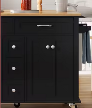 Keukeneiland met Klapblad & Opbergruimte – 140x40/65x89 cm, Mobiel en Multifunctioneel