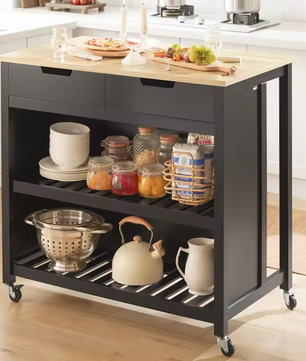 Keukeneiland met Lade & Planken – 98x58x94 cm, Verrijdbaar en Praktisch