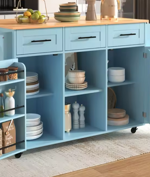 Grijs Keukeneiland met Marmerlook Blad – 139x46–71x91,5 cm