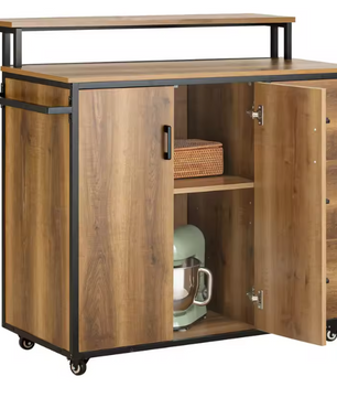 Keukeneiland met Lades, Deuren & Wielen – 113x69x106 cm, Industrieel Design