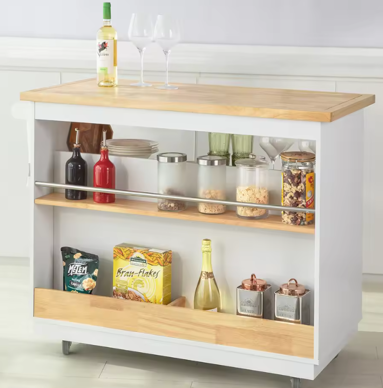 Keukentrolley met Lades, Kruidenrek & Werkblad – 110 cm