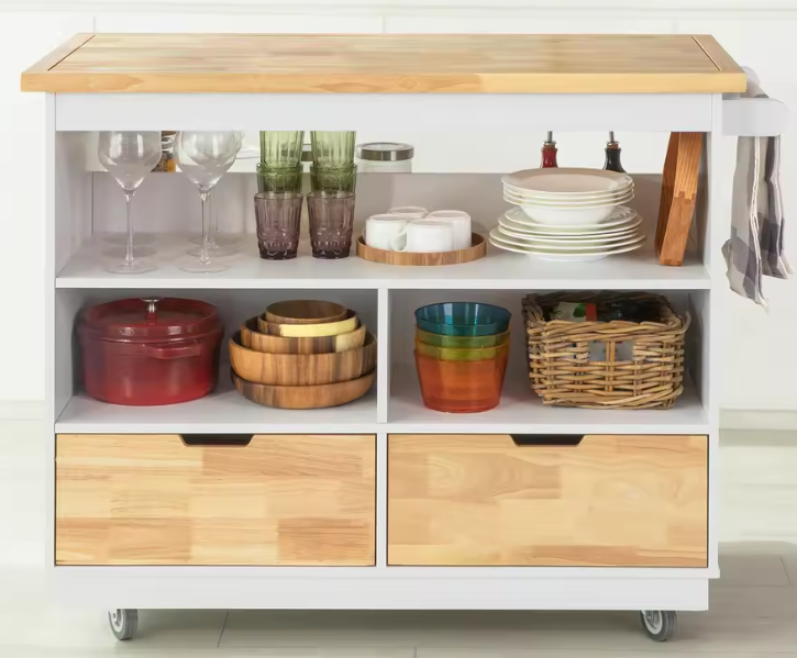 Keukentrolley met Lades, Kruidenrek & Werkblad – 110 cm
