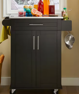 Keukentrolley met Lade, Kast & RVS Werkblad – 83x46x90 cm
