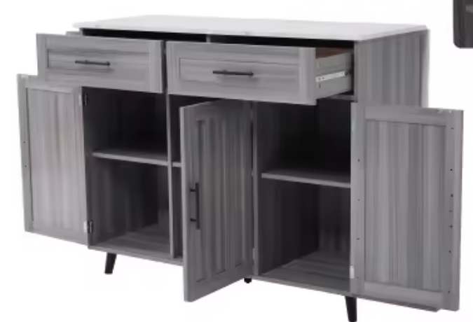 Mobiel Keukeneiland met Klapblad – Dressoir op Wielen met Opbergruimte en 2 Lades