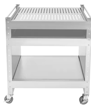 Roestvrijstalen Barbecue Trolley – 3 Lagen & Wielen, Mobiele Grilltafel voor Buiten BBQ & Kamperen