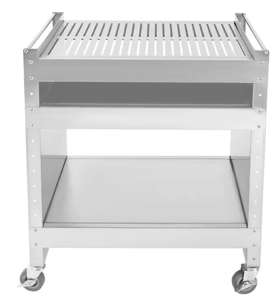 Roestvrijstalen Barbecue Trolley – 3 Lagen & Wielen, Mobiele Grilltafel voor Buiten BBQ & Kamperen