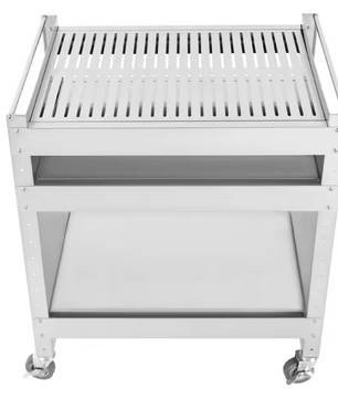 Roestvrijstalen Barbecue Trolley – 3 Lagen & Wielen, Mobiele Grilltafel voor Buiten BBQ & Kamperen