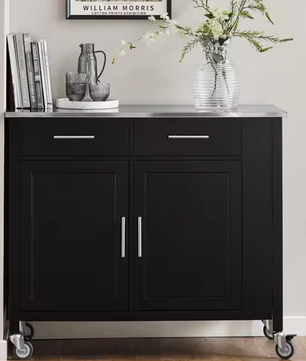 Keukentrolley met RVS Blad & Opbergruimte – 107 cm Wit