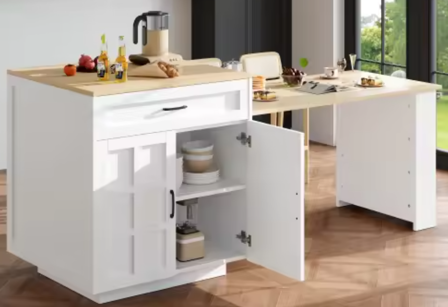 Uitschuifbare Bartafel met Opbergruimte – 133–202 cm MDF