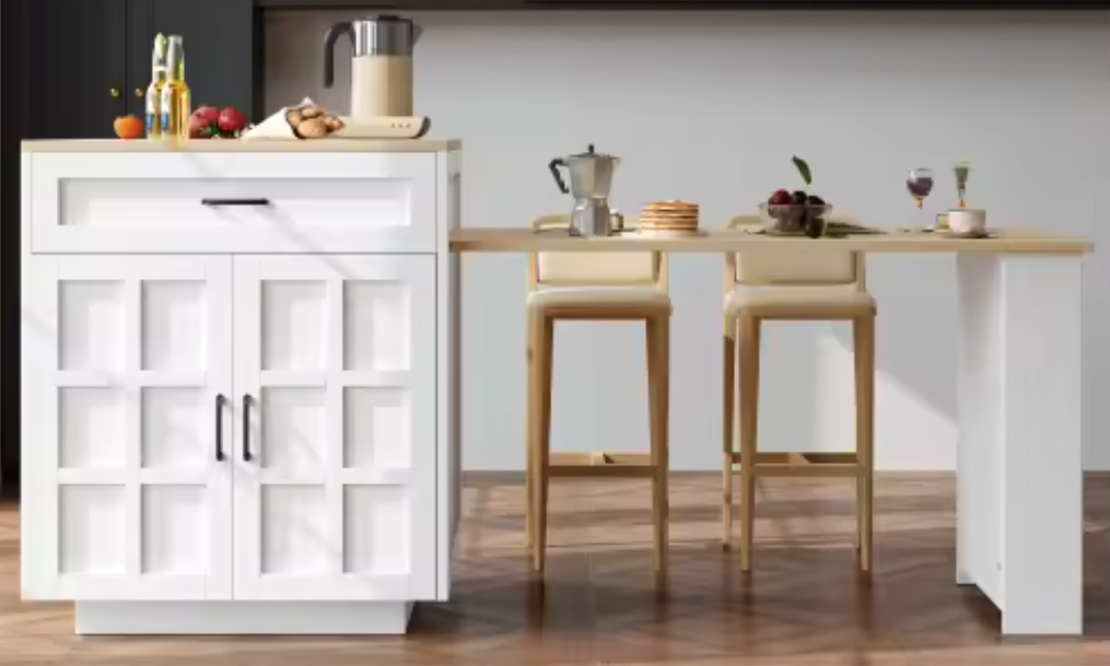 Uitschuifbare Bartafel met Opbergruimte – 133–202 cm MDF
