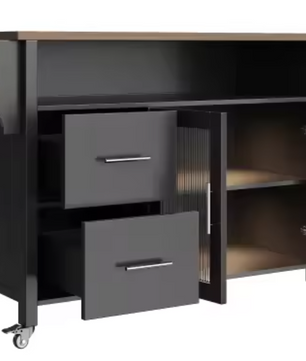 Keukeneiland met Opklapbare Zijkant & Opbergruimte – 120 cm