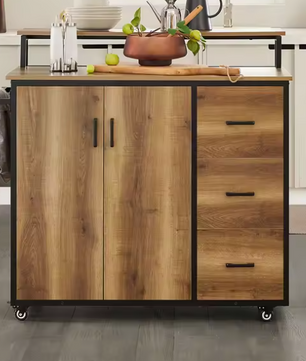 Keukentrolley met Lades, Deuren & Plank – 113×106×69 cm
