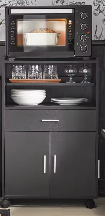 Keukentrolley met Lade, Deuren & Schuifplank – 92 cm Hoog