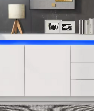 Modern Hoogglans Dressoir met LED – 140 cm Breed & Opberglades