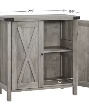 Grijs Dressoir met 2 Deuren – Boerderijstijl & Verstelbare Plank