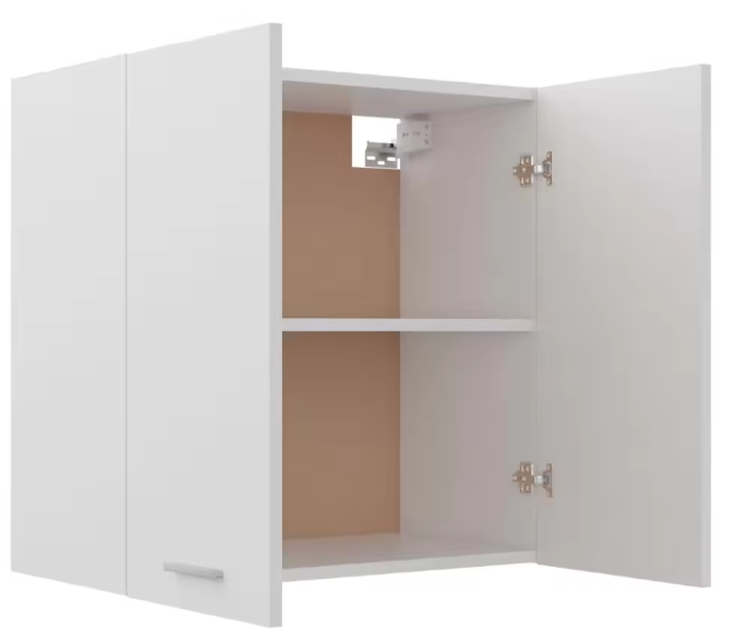 Witte Hangkast Keuken – Wandkast met Deuren & Planken 60×31×60 cm