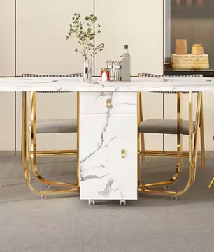 Opvouwbare Eettafel met Klapstoelen – Verrijdbaar & Multifunctioneel