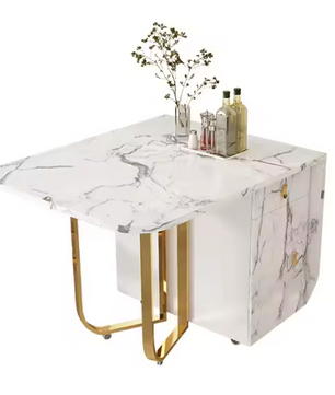 Opvouwbare Eettafel met Klapstoelen – Verrijdbaar & Multifunctioneel
