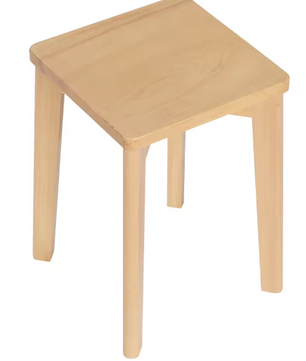 Set van 2 Massief Houten Stapelkrukken – 31x31x44,5 cm, Natuurlijk Beukenhout