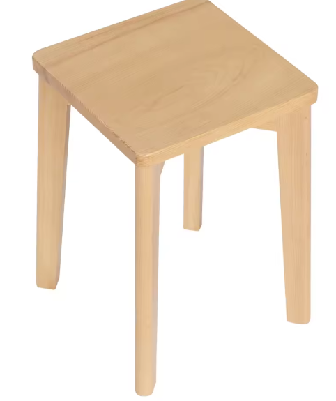 Set van 2 Massief Houten Stapelkrukken – 31x31x44,5 cm, Natuurlijk Beukenhout