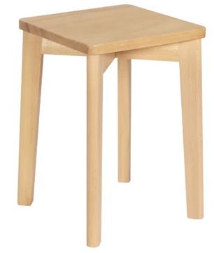 Set van 2 Massief Houten Stapelkrukken – 31x31x44,5 cm, Natuurlijk Beukenhout