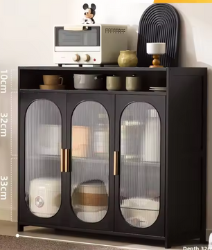 Bijzetkast met Opbergruimte – Lage Kast voor Woonkamer & Keuken, Veelzijdig en Compact