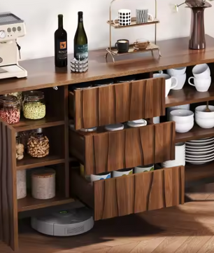 Dressoir van 150 cm – Donker Eiken met Lades & Opbergruimte, Modern Design