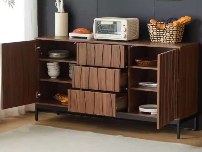 Dressoir van 150 cm – Donker Eiken met Lades & Opbergruimte, Modern Design