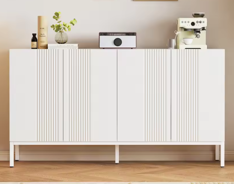 Modern Dressoir met 4 Greeploze Deuren – Strak & Functioneel voor Woonkamer of Keuken