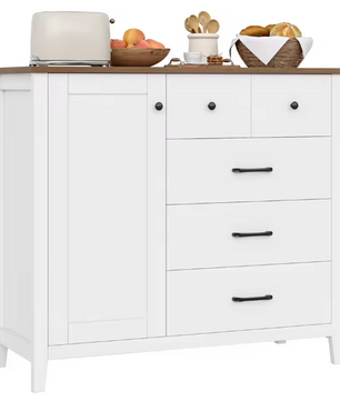 Dressoir met 5 Lades & Deur – Keukenkast met Werkblad, Modern en Multifunctioneel