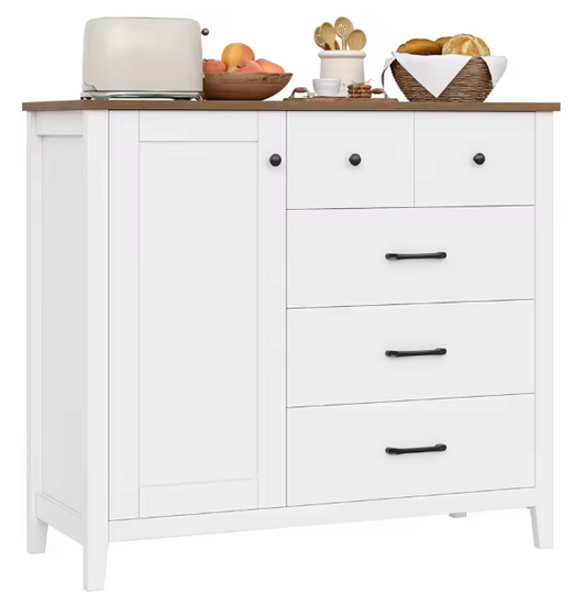 Dressoir met 5 Lades & Deur – Keukenkast met Werkblad, Modern en Multifunctioneel