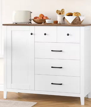Dressoir met 5 Lades & Deur – Keukenkast met Werkblad, Modern en Multifunctioneel