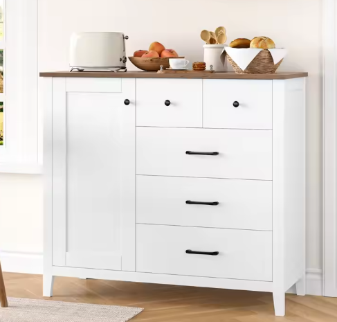 Dressoir met 5 Lades & Deur – Keukenkast met Werkblad, Modern en Multifunctioneel