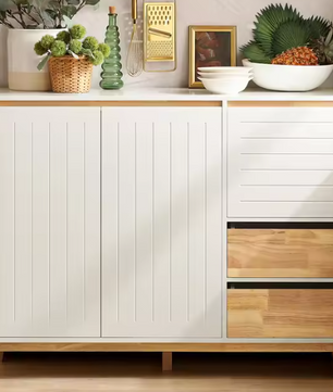 Wit Dressoir met Lades & Deuren – 120 cm, Hout & MDF