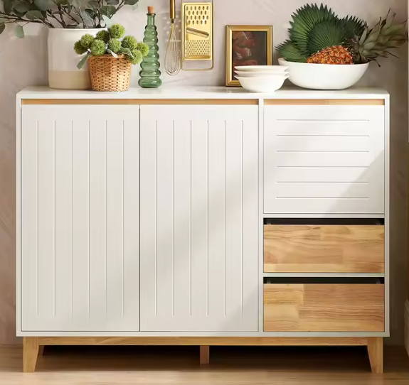 Wit Dressoir met Lades & Deuren – 120 cm, Hout & MDF
